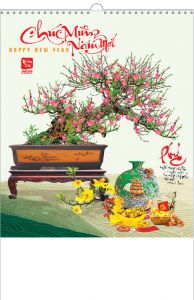 LỊCH LÒ XO 7 TỜ - BONSAI - BÌNH CỔ - THƯ PHÁP