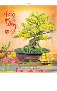 LỊCH LÒ XO 7 TỜ - BONSAI PHONG THỦY