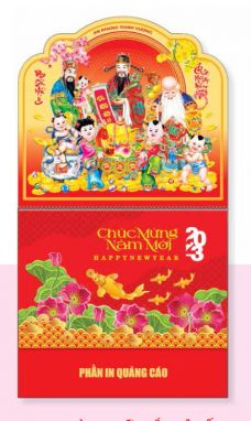 Lịch lò xo giữa gắn bộ số bế nổi - Phúc Lộc Thọ - AK19 - Xuân Quý Mão 2023