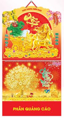 LỊCH LÒ XO GIỮA GẮN BỘ SỐ (37x70) - SONG MÃ (AK26) - Xuân Bính Ngọ 2026