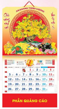 LỊCH LÒ XO GIỮA GẮN BỘ SỐ (37x70) - CÂY MAI (AK35) - Xuân Bính Ngọ 2026