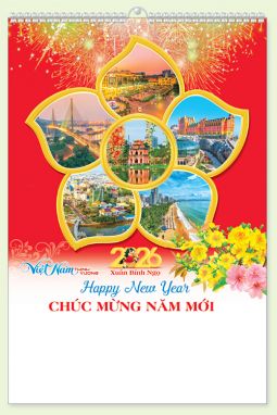 LỊCH 7 TỜ LÒ XO (40X60) -Việt Nam Thịnh Vượng (MT12) - Xuân Bính Ngọ 2026