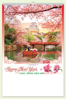 LỊCH 7 TỜ LÒ XO (40X60) - Nhật Bản Tươi Đẹp  (MT18) - Xuân Bính Ngọ 2026