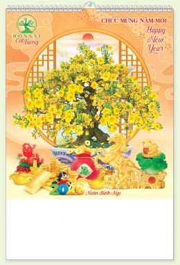 LỊCH 7 TỜ LÒ XO (40X60) - Bon Sai Cát Tường (MT20) - Xuân Bính Ngọ 2026