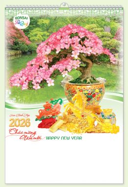 LỊCH 7 TỜ LÒ XO (40X60) - Bon Sai Tứ Quý (MT21) - Xuân Bính Ngọ 2026