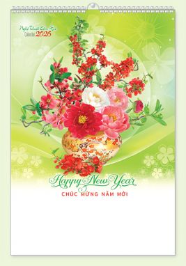 LỊCH 7 TỜ LÒ XO (40X60) - Nghệ Thuật Cắm Hoa (MT23) - Xuân Bính Ngọ 2026