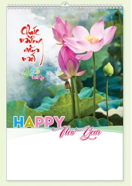 LỊCH 7 TỜ LÒ XO (40X60) - Sen Và Thư Pháp (MT26) - Xuân Bính Ngọ 2026