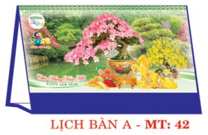 Lịch bàn chữ A (24x17 cm) - Bon Sai Tứ Quý (MT42) - Xuân Bính Ngọ 2026