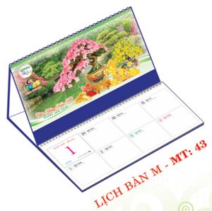 Lịch bàn chữ M (24x17 cm) - Bon Sai Tứ Quý (MT43) - Xuân Bính Ngọ 2026