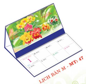 Lịch bàn chữ M (24x17 cm) - Hoa Lan (MT47) - Xuân Bính Ngọ 2026