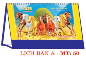 Lịch bàn chữ A (24x17 cm) - Mã Đáo Thành Công 1 (MT50) - Xuân Bính Ngọ 2026