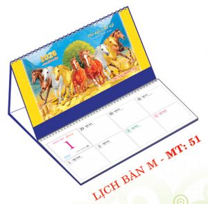 Lịch bàn chữ M (24x17 cm) - Mã Đáo Thành Công 1 (MT51) - Xuân Bính Ngọ 2026