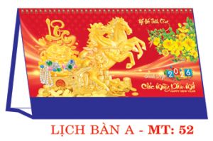 Lịch bàn chữ A (24x17 cm) - Mã Đáo Thành Công 2 (MT52) - Xuân Bính Ngọ 2026