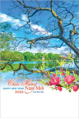 Lịch lò xo 7 tờ (36x70 cm) - Phong cảnh Bắc Trung Nam (NH33) - Xuân Bính Ngọ 2026