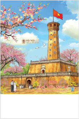 Lịch lò xo 7 tờ (40x60 cm) - Hà Nội những góc nhìn thời gian (NH34) - Xuân Bính Ngọ 2026