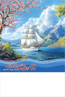 Lịch lò xo 7 tờ (40x60 cm) - Thuận buồm xuôi gió (NH49) - Xuân Bính Ngọ 2026