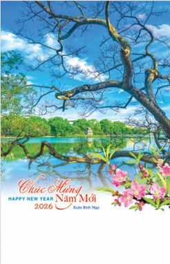 Lịch 5 tờ nẹp sắt (45x70 cm) - Phong cảnh Bắc Trung Nam (NH51) - Xuân Bính Ngọ 2026