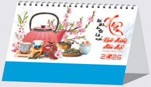 Lịch bàn chữ A (24x16 cm) - Trà đạo - Thư pháp (NH68) - Xuân Bính Ngọ 2026