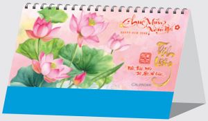 Lịch bàn chữ A (24x16 cm) - Sen Thư Pháp (NH72) - Xuân Bính Ngọ 2026