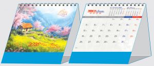 Lịch bàn chữ A (18x20 cm) - Bức Tranh Quê (NH77) - Xuân Bính Ngọ 2026