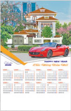 Lịch 1 tờ nẹp sắt (45x70 cm) - NH83 - Xuân Bính Ngọ 2026