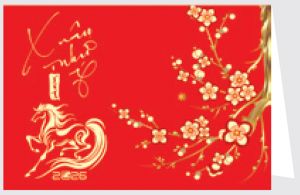Thiếp Chúc Mừng Năm Mới (13x18 cm) - NH88 - Xuân Bính Ngọ 2026