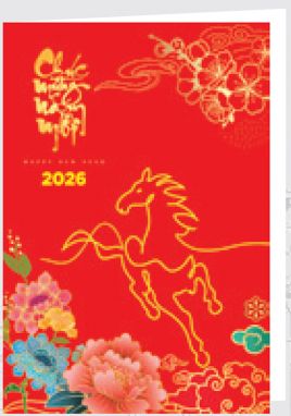 Thiếp Chúc Mừng Năm Mới (13x18 cm) - NH93 - Xuân Bính Ngọ 2026