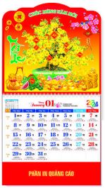 Lịch lò xo giữa gắn bộ số bế nổi - MAI TÀI LỘC - AK22 - XUÂN GIÁP THÌN 2024
